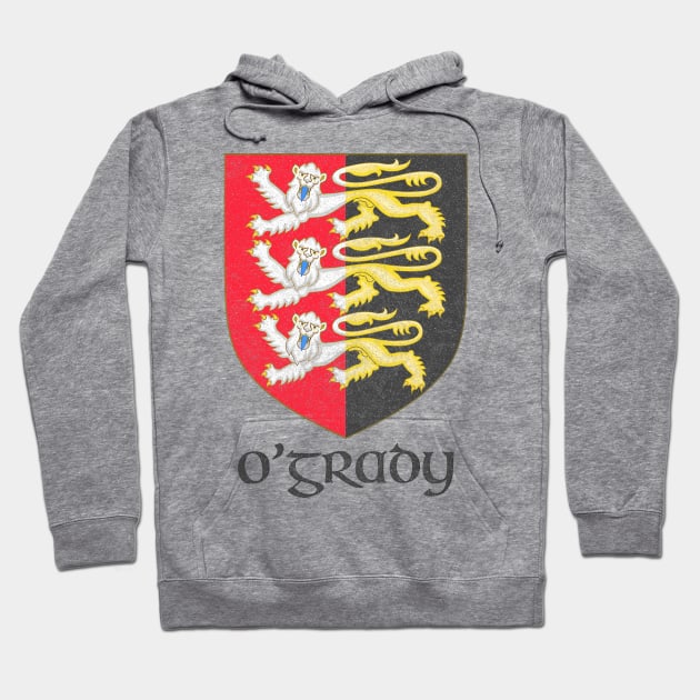 O'Grady / Faded Style Family Crest Design Hoodie by feck!